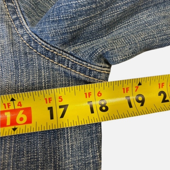 Upcycled Denim Jacket Hand Felted One Of A Kind Boho Hippie Art Whimsical Lg - Picture 12 of 12